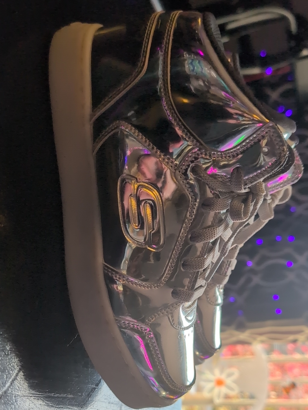 Silver Light-Up Skechers